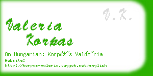 valeria korpas business card